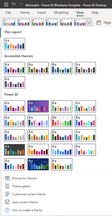 Power BI Built-In Themes